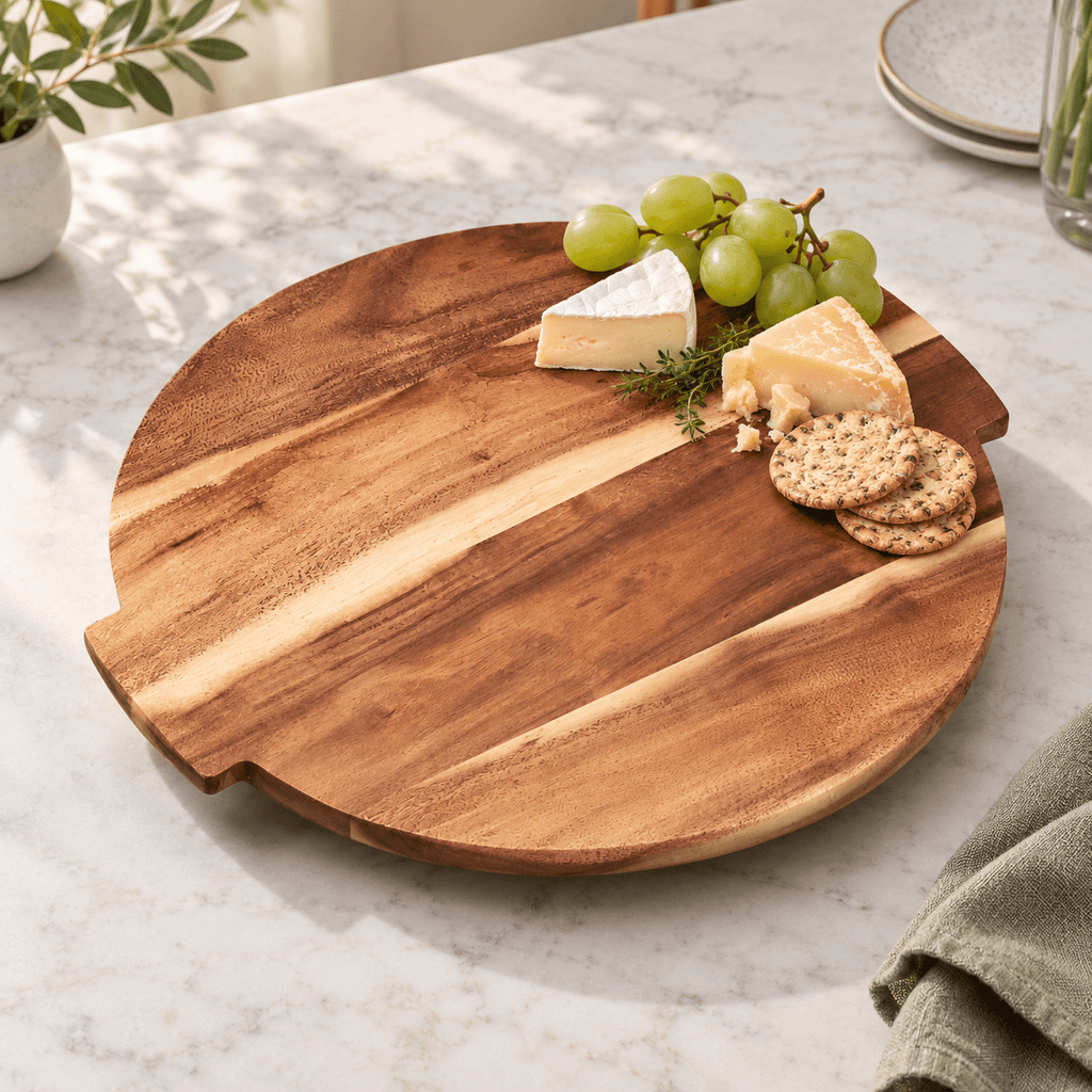 Wooden Lazy Susan - Revolving Serving Board - Distinctly Living