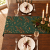 Woodland Berry Beaded Christmas Table Runner – Green - Distinctly Living