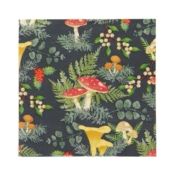 Woodland Mushroom Christmas Napkins - 20 Pack - Distinctly Living