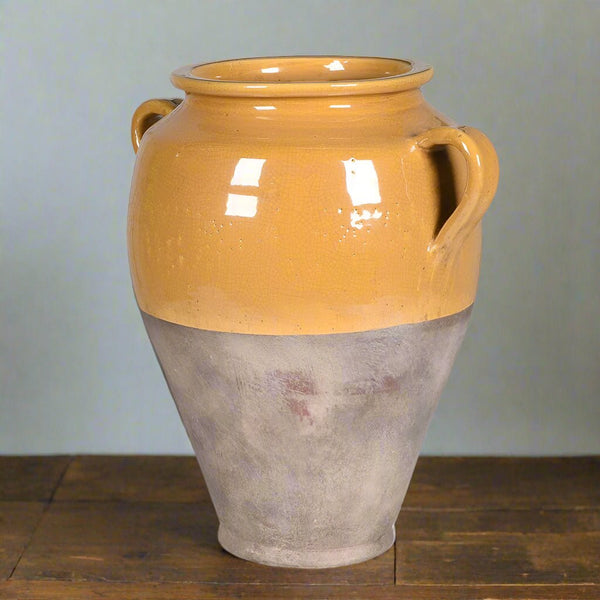 XL Glaze Dipped Ochre Vase - Distinctly Living