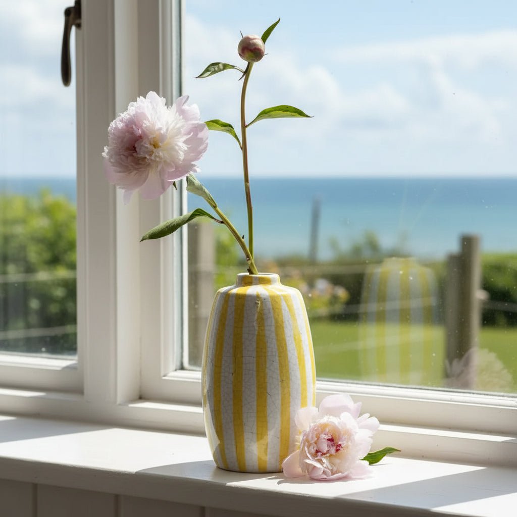 Yellow Stripe Vase - Distinctly Living