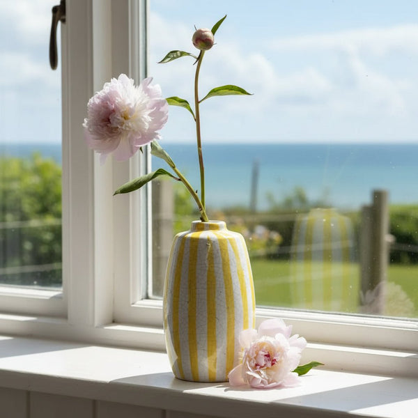 Yellow Stripe Vase - Distinctly Living