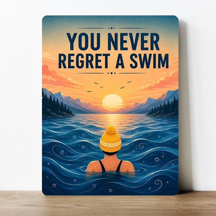 You Never Regret A Swim - Metal Sign - Distinctly Living