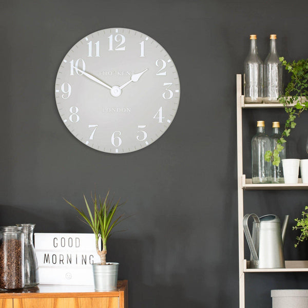 12" Arabic Wall Clock Dove Grey - Distinctly Living