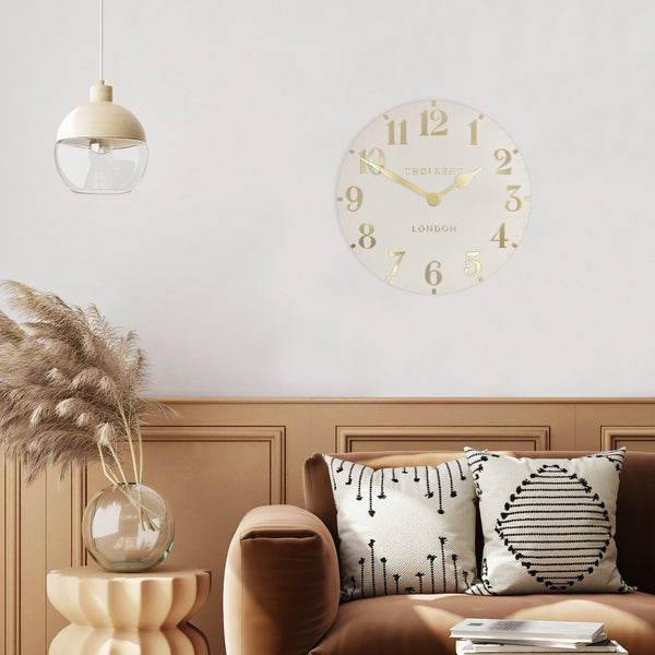 12'' Arabic Wall Clock Oatmeal - Distinctly Living