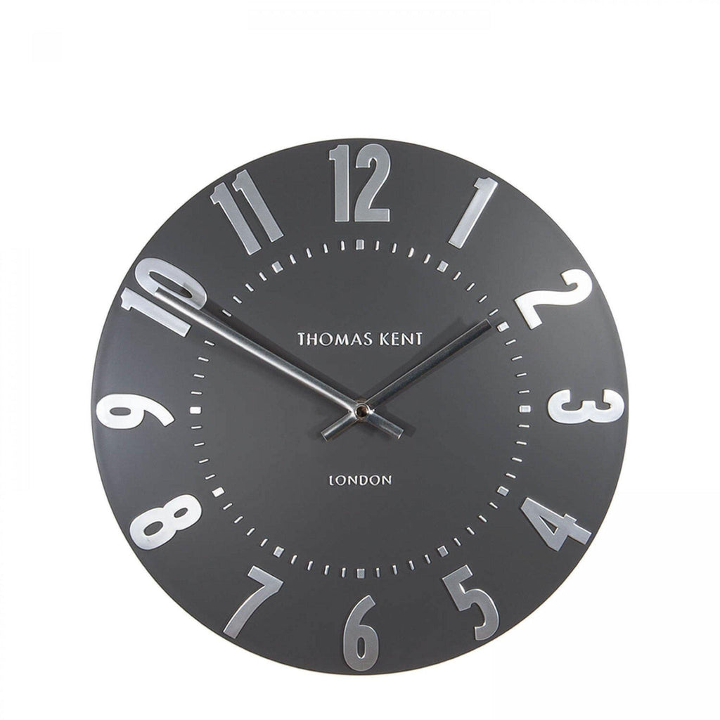 12" Mulberry Wall Clock Graphite Silver - Distinctly Living