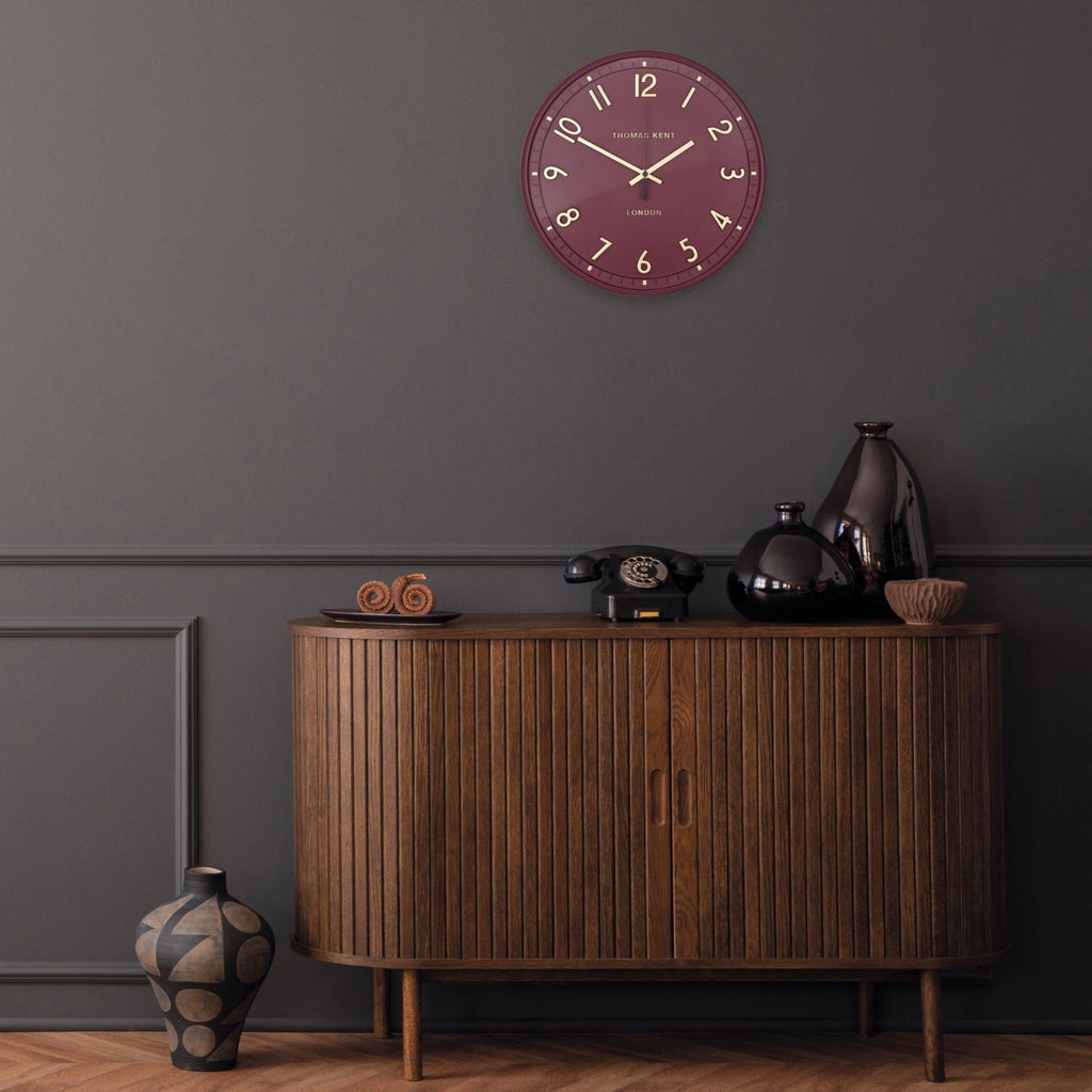14" Tresco Wall Clock Berry - Distinctly Living