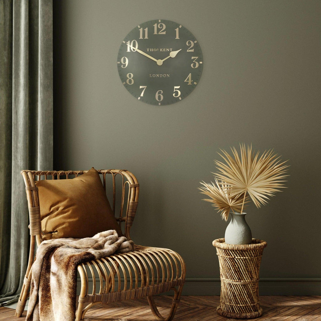 20" Arabic Wall Clock Lichen - Distinctly Living