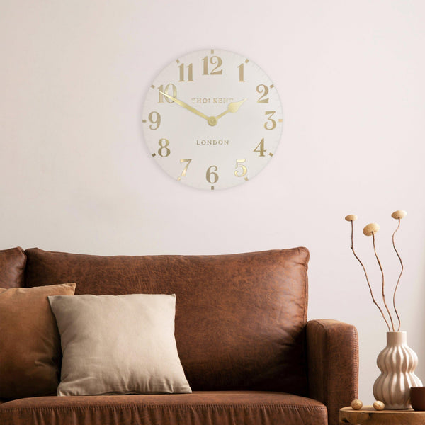 20'' Arabic Wall Clock Oatmeal - Distinctly Living