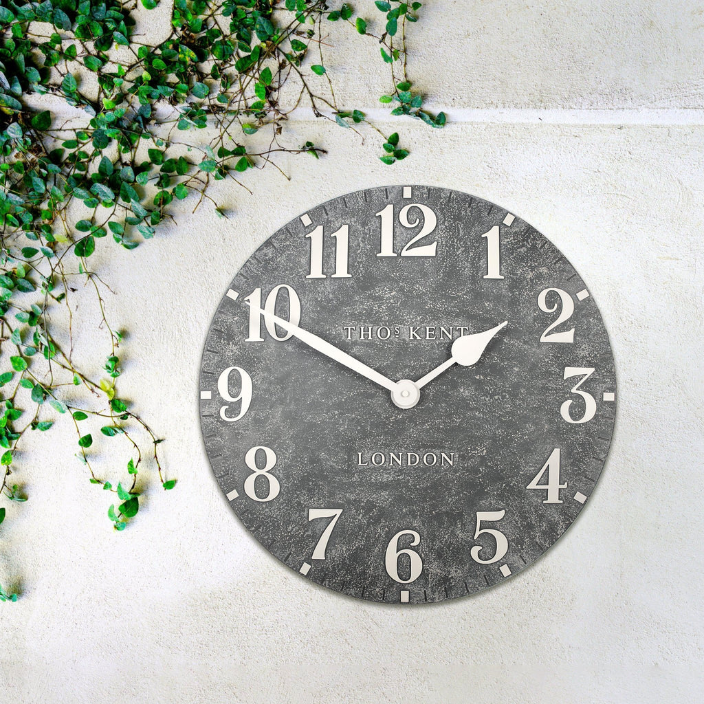 20" Outdoor Wall Clock Arabic Cement - Distinctly Living