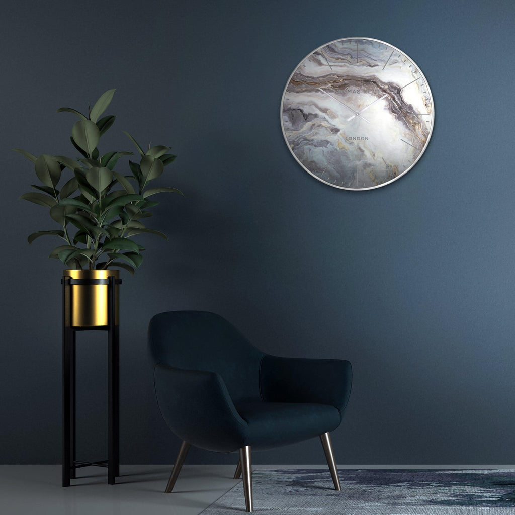26"" Oyster Large Grand Clock Grand Glacier - Distinctly Living