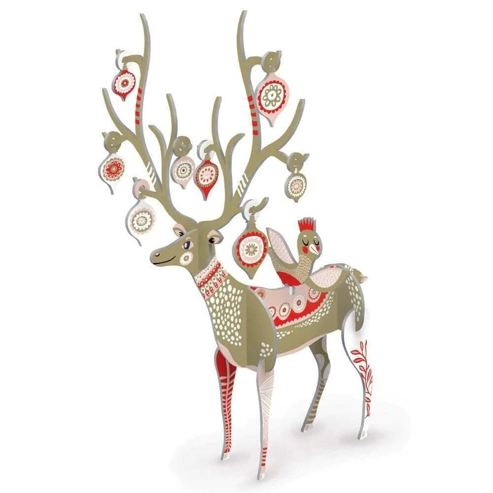 3D Christmas Decoration - Folk Art Reindeer - Distinctly Living