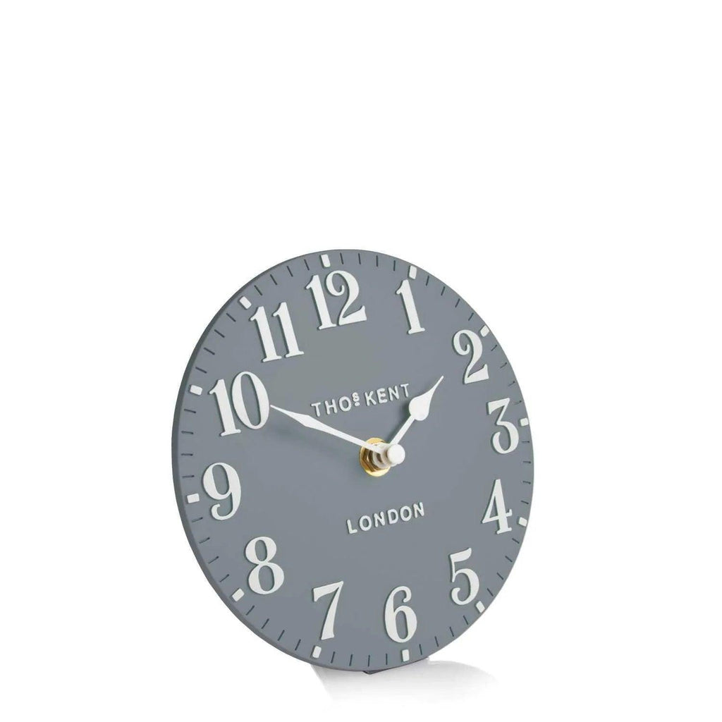 6" Arabic Mantel Clock Flax Blue - Distinctly Living 