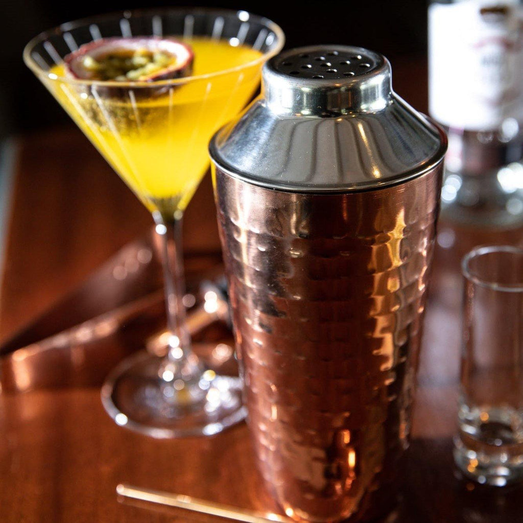 7-Piece Boston Cocktail Maker Set with Hammered Copper Finish - Distinctly Living