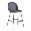 A Pair of Soft Velvet Barstools - Dark Grey, Light Grey, Black, Brown and Green - Distinctly Living 