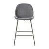 A Pair of Soft Velvet Barstools - Dark Grey, Light Grey, Black, Brown and Green - Distinctly Living 