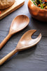 Acacia Wood And Gold Salad Servers - Distinctly Living