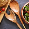 Acacia Wood And Gold Salad Servers - Distinctly Living