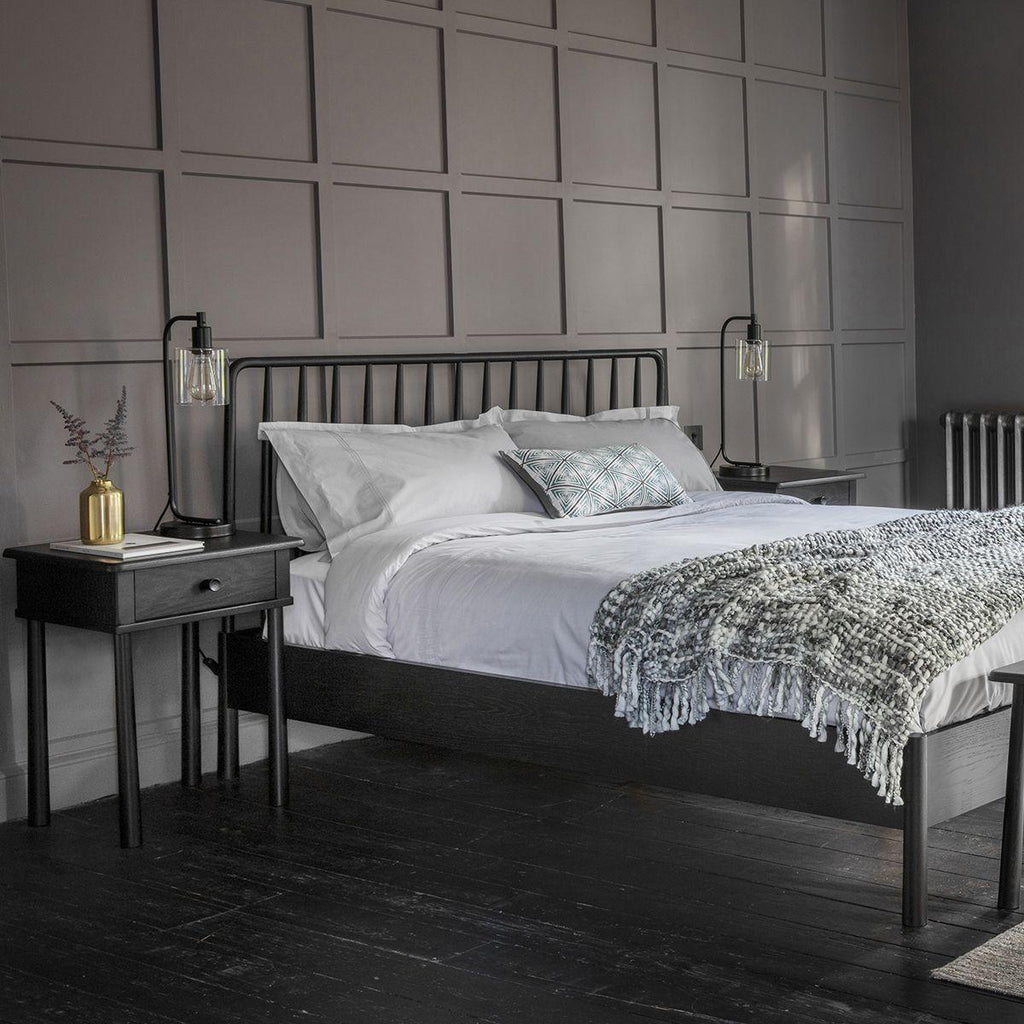 Balham Double or King Sized Bed - Oak or Black - Distinctly Living 