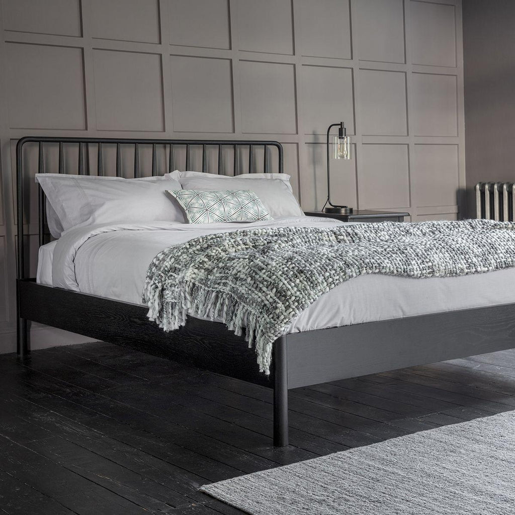 Balham Double or King Sized Bed - Oak or Black - Distinctly Living 