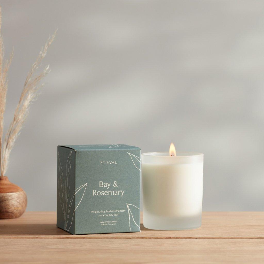 Bay & Rosemary, Lamorna Glass Candle - Distinctly Living