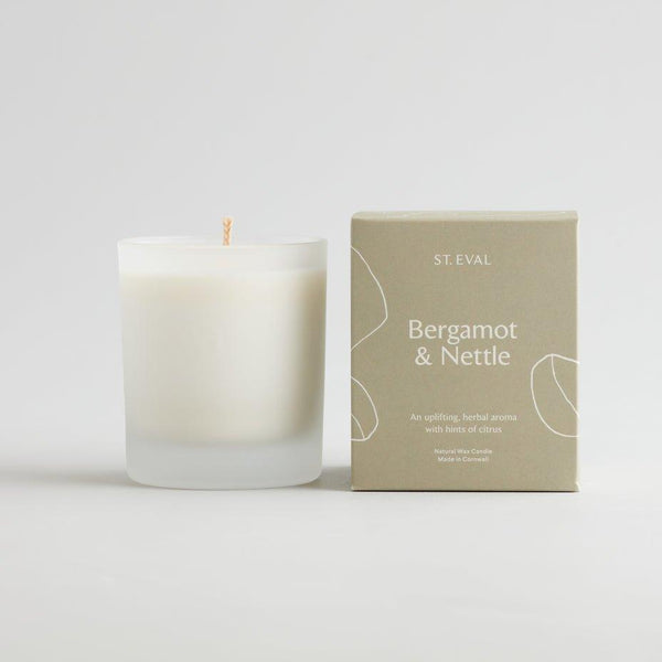 Bergamot & Nettle, Lamorna Glass Candle - Distinctly Living