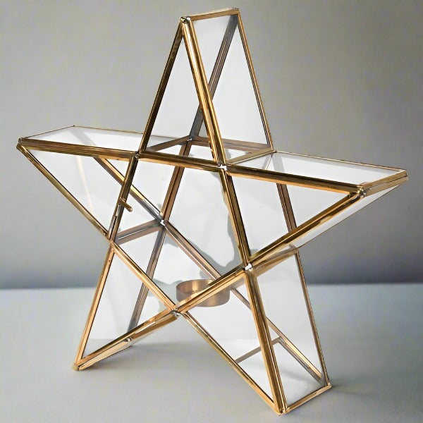 Brass Star Candle Holder