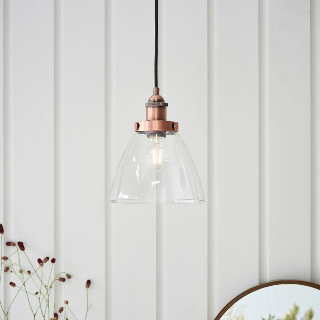 Carter Glass Pendant - Nickel, Brass or Copper - Distinctly Living 