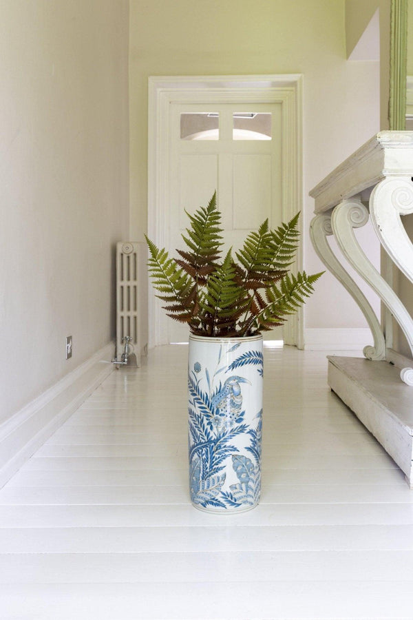 Ceramic Umbrella Stand Blue Birds Design - Distinctly Living