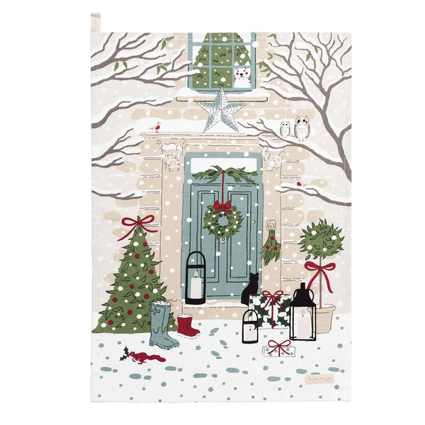 Christmas Door - Tea Towel - Distinctly Living