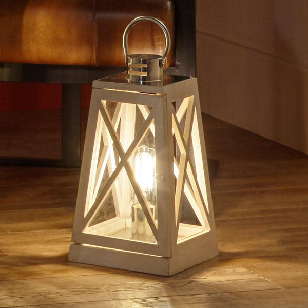 Coastal Lantern Table Lamp Grey Wash - Distinctly Living 