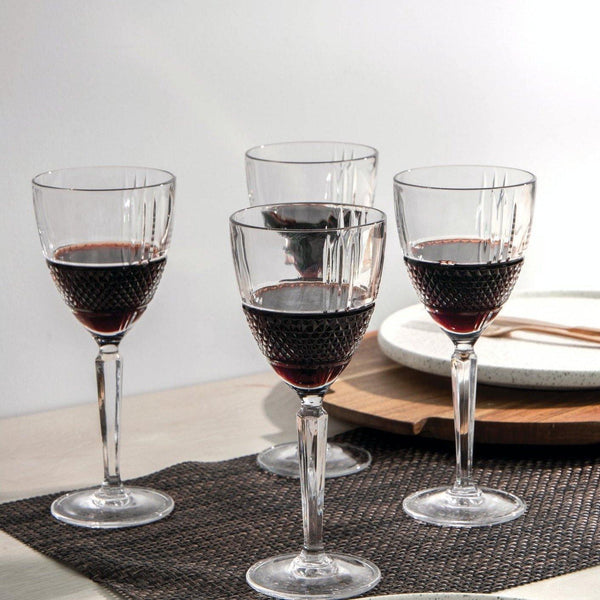 Cut Glass 225ml Wine Glasses - Set of 4 - Distinctly Living