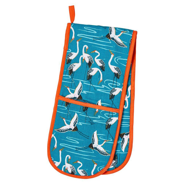 Double Oven Glove - Cranes - Distinctly Living