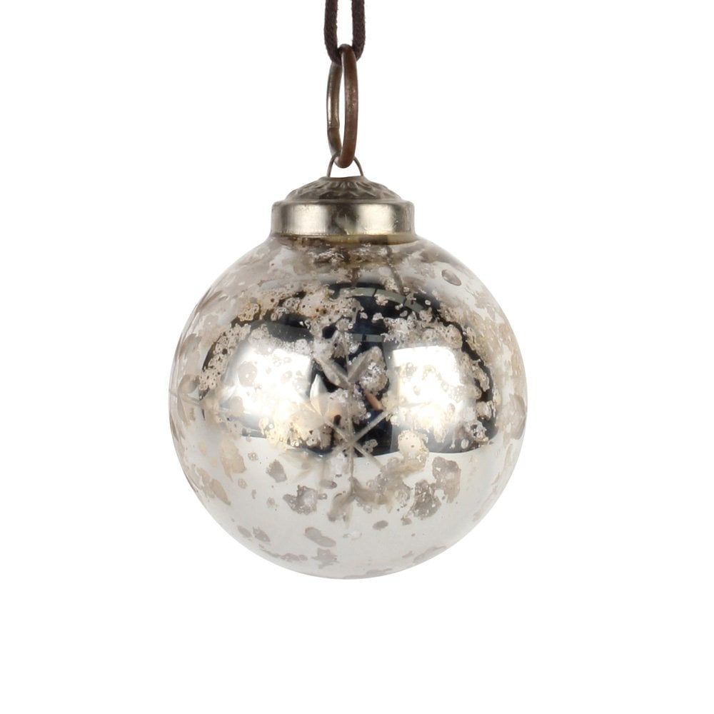 Etched Snowflake Bauble - Silver or Gold - Distinctly Living