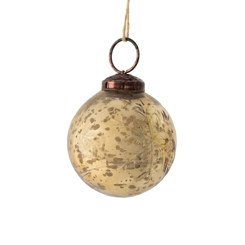 Etched Snowflake Bauble - Silver or Gold - Distinctly Living