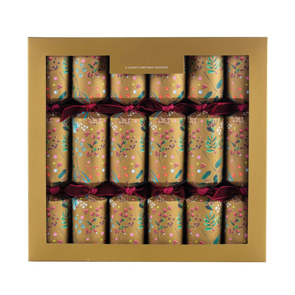 Festive Gold Christmas Crackers - Set of 6 - Distinctly Living