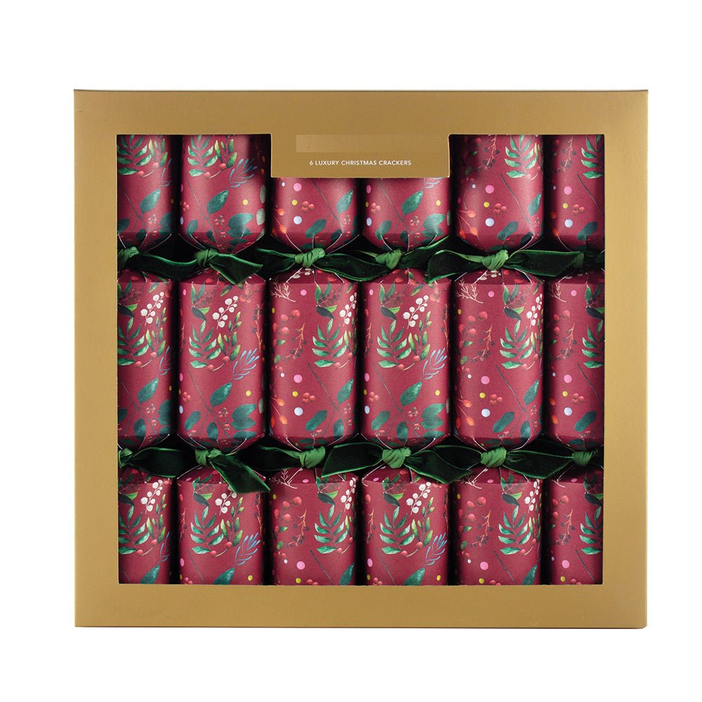 Festive Red Christmas Crackers - Set of 6 - Distinctly Living