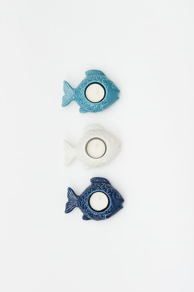 Fish Tealight Holder - Blue, White or Turqouise - Distinctly Living
