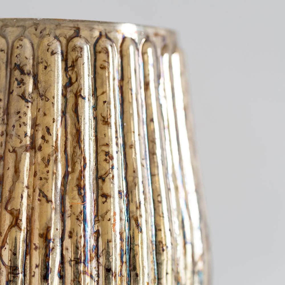Fluted Antiqued Gold Votive - Distinctly Living