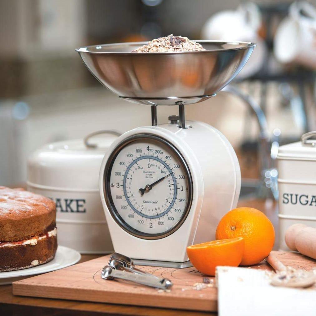 French Inspired Traditional Kitchen Scales - French Grey, Cream, Blue or Green - Distinctly Living 