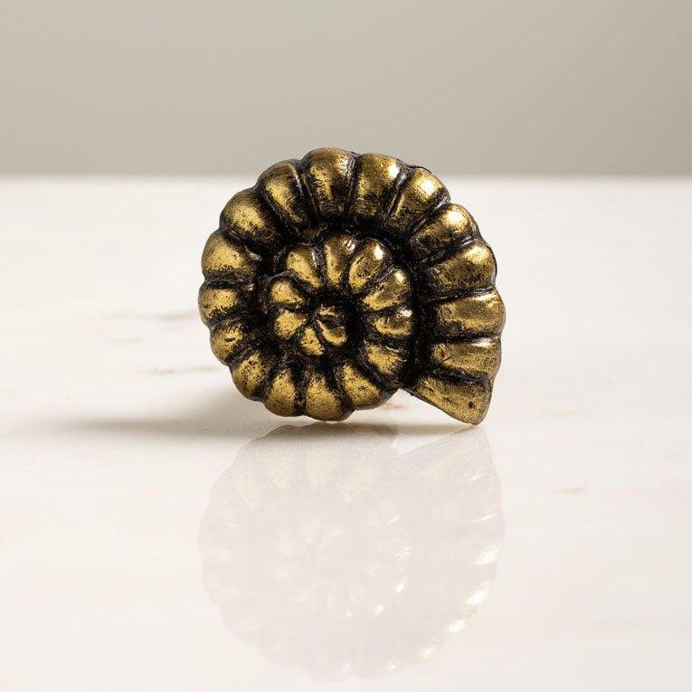 Golden Ammonite Cabinet Knob - Distinctly Living