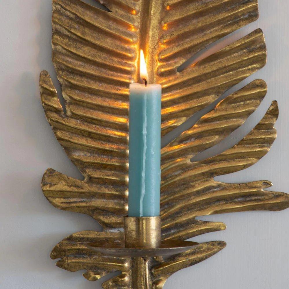 Golden Candle Feather Wall Sconce - Distinctly Living