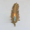 Golden Candle Feather Wall Sconce - Distinctly Living