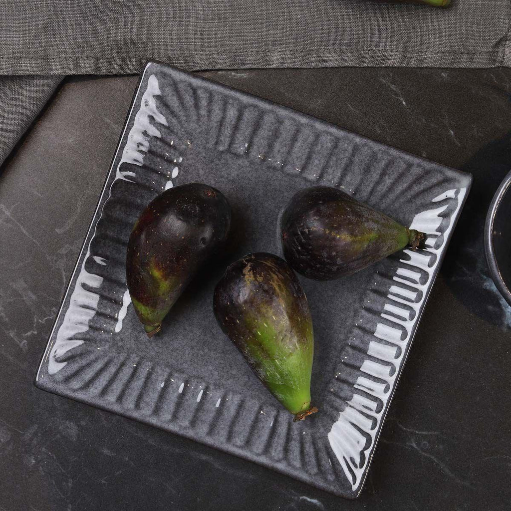 Grey Square Fluted Plate - Distinctly Living