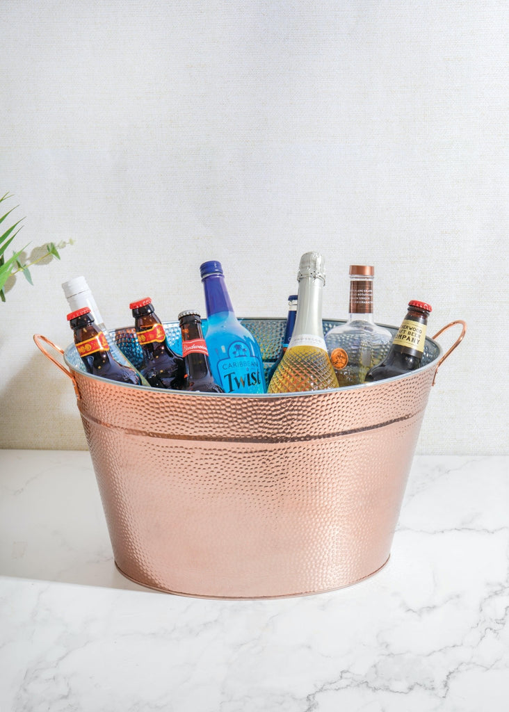 Hammered Champagne Bucket with Copper Finish - Distinctly Living