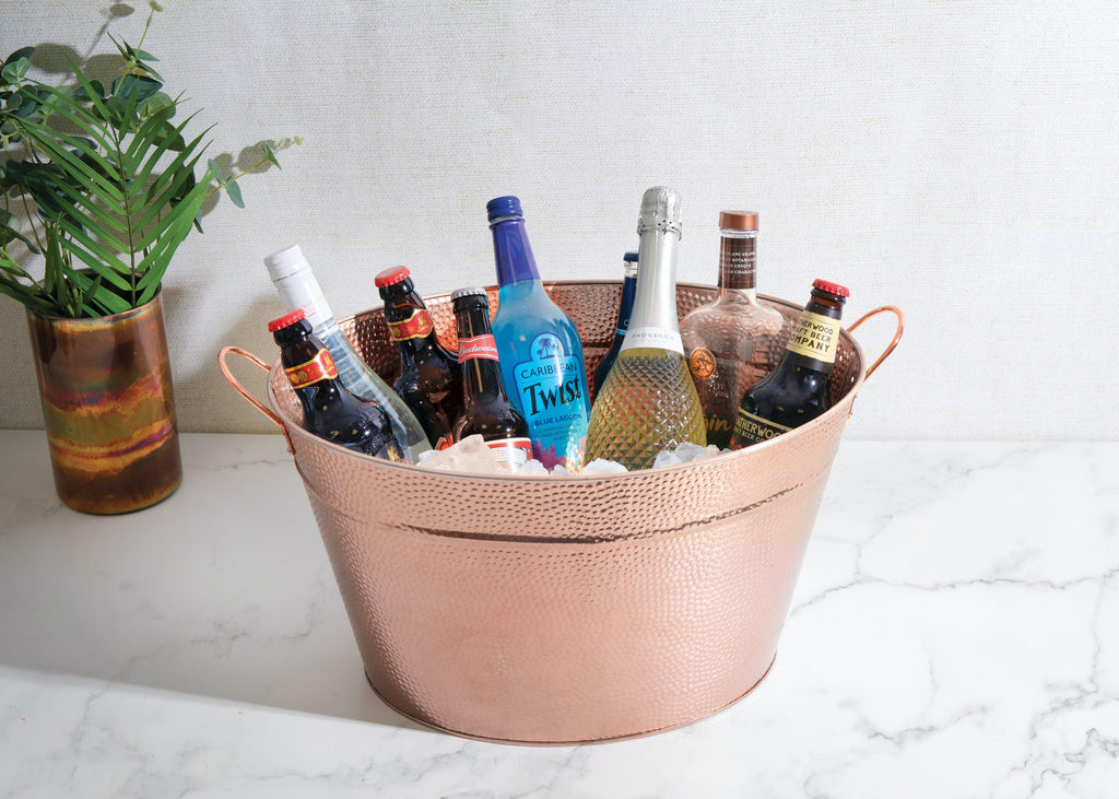 Hammered Champagne Bucket with Copper Finish - Distinctly Living 