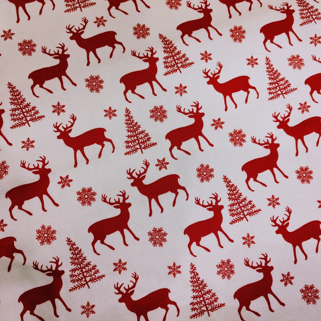 Handmade Christmas Runner - White Reindeer - Distinctly Living
