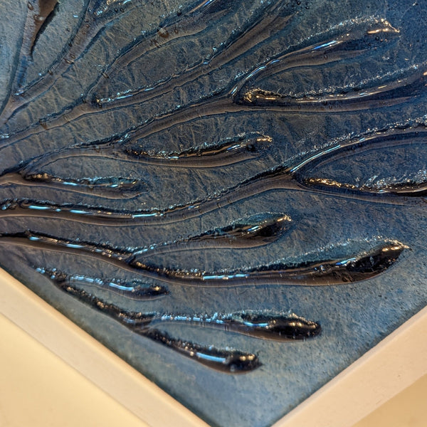 Handmade Glass Picture - Coral - Midnight Blue - Distinctly Living