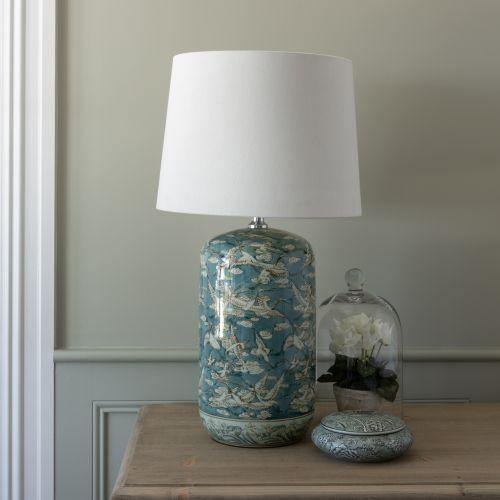 Herons Light Blue Lamp and Shade - Distinctly Living 