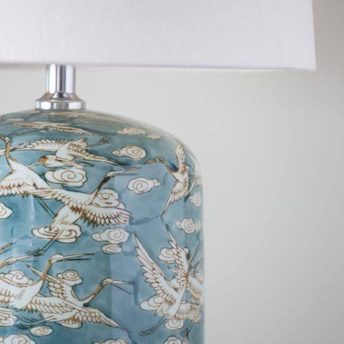 Herons Light Blue Lamp and Shade - Distinctly Living
